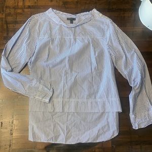 Size 14 J Crew Blue and White Striped Blouse